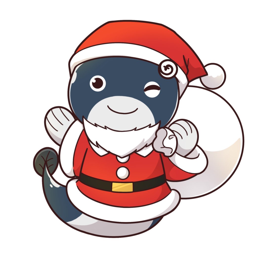 有限会社うな勢様のブランドキャラクターがサンタクロースの衣装を着ているイラスト。SNSアイコン用に制作